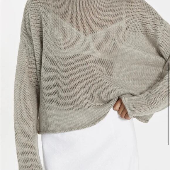 dissh lauren gray sheer knit sweater - Picture 4 of 9